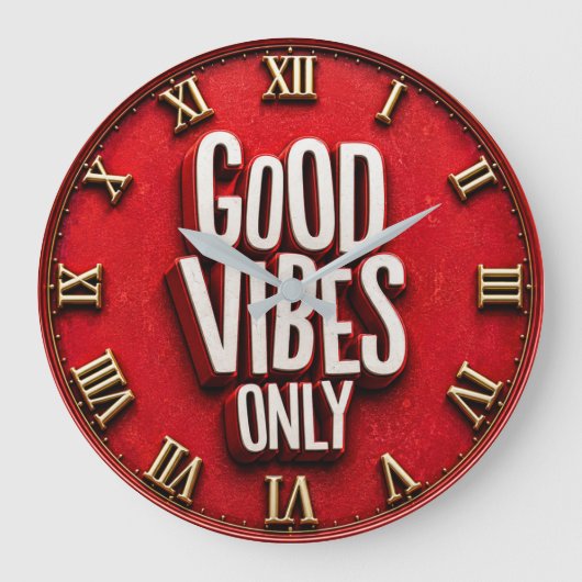Good Vibes Only Große Wanduhr (Vorderseite)