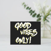 Good Vibes Only Grungy Postkarte (Stehend Vorderseite)
