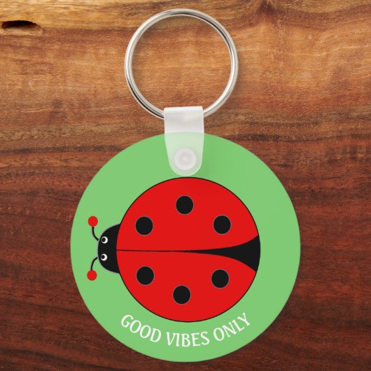 Good Vibes Only Lady Bug on Lime Green Schlüsselanhänger (Rückseite)