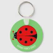 Good Vibes Only Lady Bug on Lime Green Schlüsselanhänger (Rückseite)