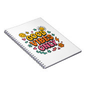 Good Vibes Only Notebook - Funky Retro Notizblock (Rechte Seite)