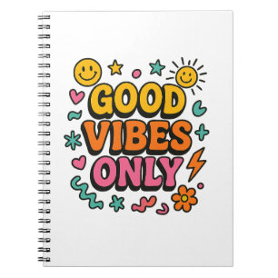 Good Vibes Only Notebook - Funky Retro Notizblock