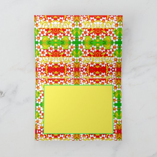 Good Vibes Only Peace Sign and Daisis Hippie Card Karte (Innenseite)