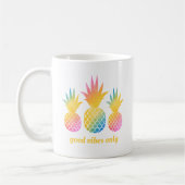 Good Vibes Only Pineapass Wasserfarbe Zitat Kaffeetasse (Links)