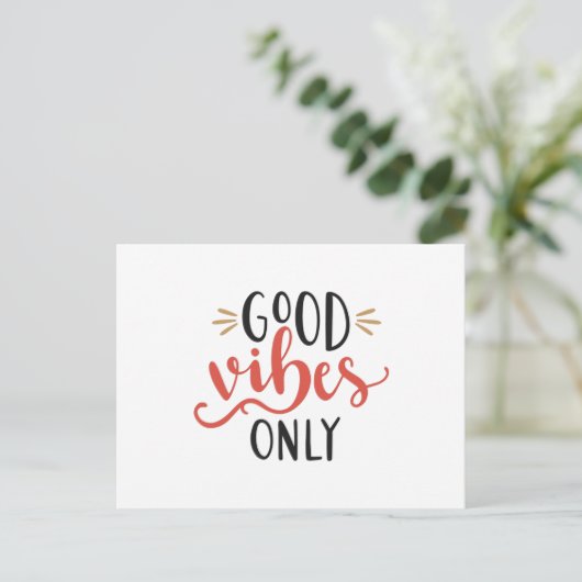 Good vibes only postkarte (Stehend Vorderseite)