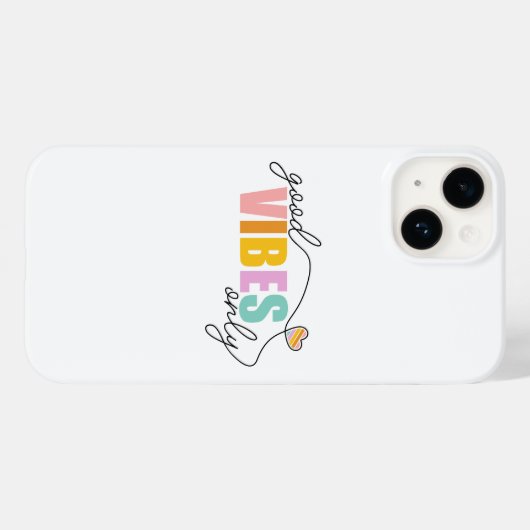 Good Vibes Only Rainbow Heart Case-Mate iPhone Hülle (Rückseite (Horizontal))