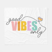 Good Vibes Only Rainbow Heart Fleecedecke (Vorderseite (Horizontal))