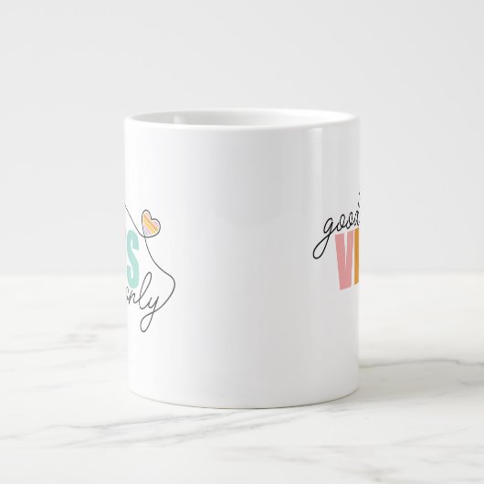 Good Vibes Only Rainbow Heart Jumbo-Tasse (Vorderseite)