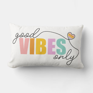 Good Vibes Only Rainbow Heart Lendenkissen
