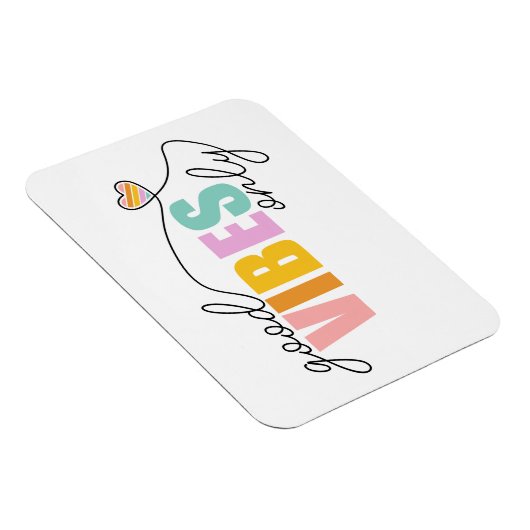Good Vibes Only Rainbow Heart Magnet (Rechte Seite)
