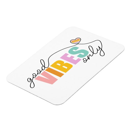 Good Vibes Only Rainbow Heart Magnet (Linke Seite)