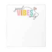 Good Vibes Only Rainbow Heart Notizblock (Vorderseite)