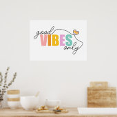 Good Vibes Only Rainbow Heart Poster (Küche)