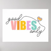 Good Vibes Only Rainbow Heart Poster (Vorne)