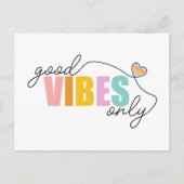 Good Vibes Only Rainbow Heart Postkarte (Vorderseite)