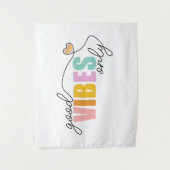 Good Vibes Only Rainbow Heart Wandteppich (Vorderseite)