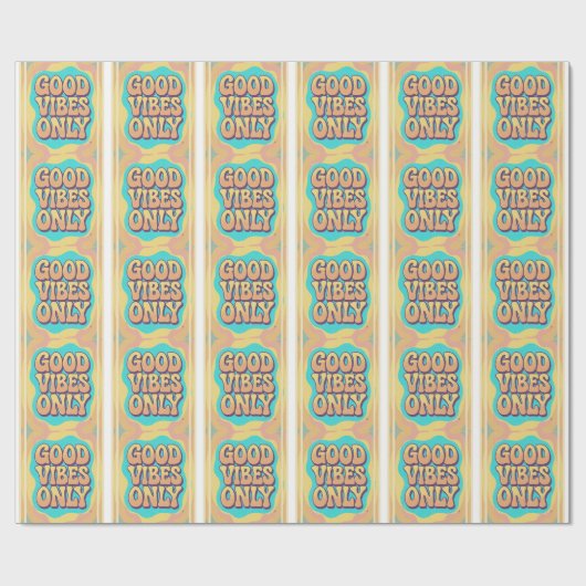 Good vibes only retro groovy style geschenkpapier (Flach)