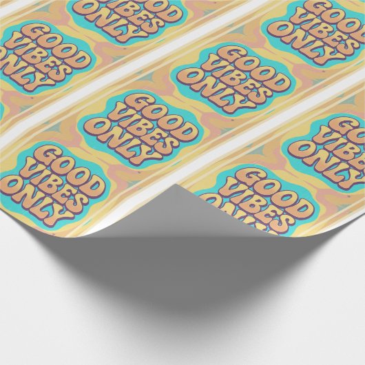 Good vibes only retro groovy style geschenkpapier (Ecke)