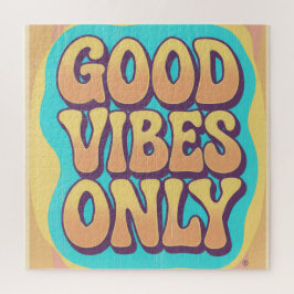 Good vibes only retro groovy style puzzle