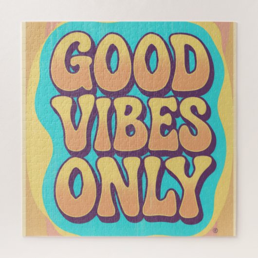 Good vibes only retro groovy style puzzle (Vertikal)
