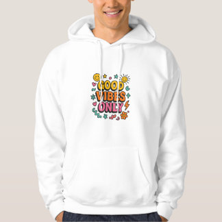 Good Vibes Only Retro Hoodie - Funky Motivierend