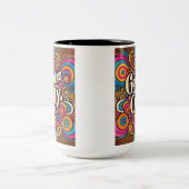 Good Vibes Only Retro Psychedelic Zweifarbige Tasse (Mittel)
