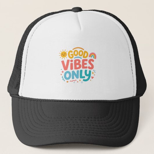 Good vibes only Retro Trucker Hat Truckerkappe (Vorderseite)