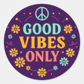 Good Vibes Only Runder Aufkleber (Vorderseite)
