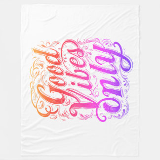 Good Vibes Only Script Abzeichen Fleecedecke