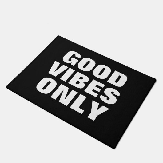 "Good Vibes Only" Spaß inspirierend Zitat-Doormat Fußmatte (Schrägansicht)