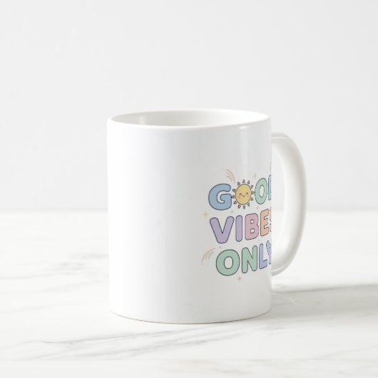 Good Vibes Only Tasse - Niedliches Pastel Sunshine (VorderseiteRechts)