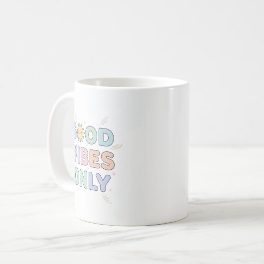 Good Vibes Only Tasse - Niedliches Pastel Sunshine (Vorderseite Links)