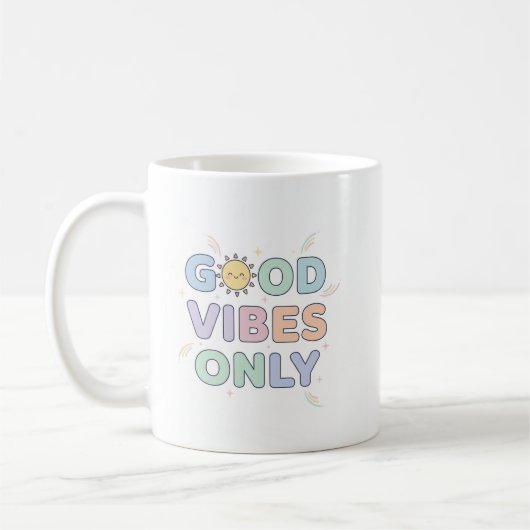 Good Vibes Only Tasse - Niedliches Pastel Sunshine (Links)