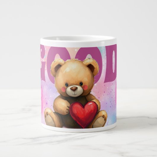 Good Vibes Only Teddy Bear Jumbo Mug Jumbo-Tasse (Vorderseite)