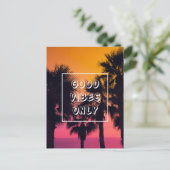 "Good Vibes only" Tropical Beach Palms Sunset Postkarte (Stehend Vorderseite)