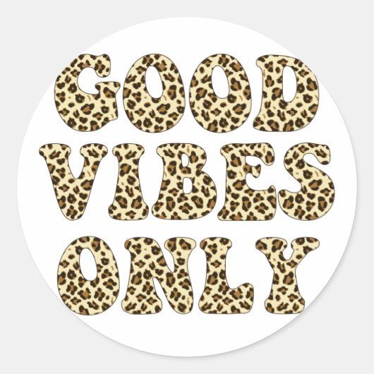 Good Vibes Only - VSCO Girls Leopard Print Sticker (Vorderseite)