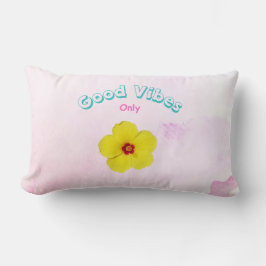 Good Vibes Only Yellow Hibiskus Art Lendenkissen