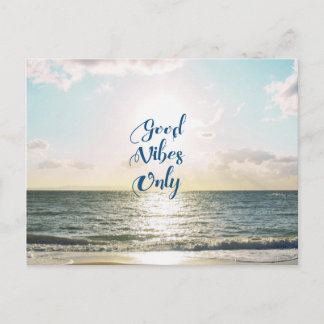 "Good Vibes Only" Zitat Positive Sea Sun Postkarte