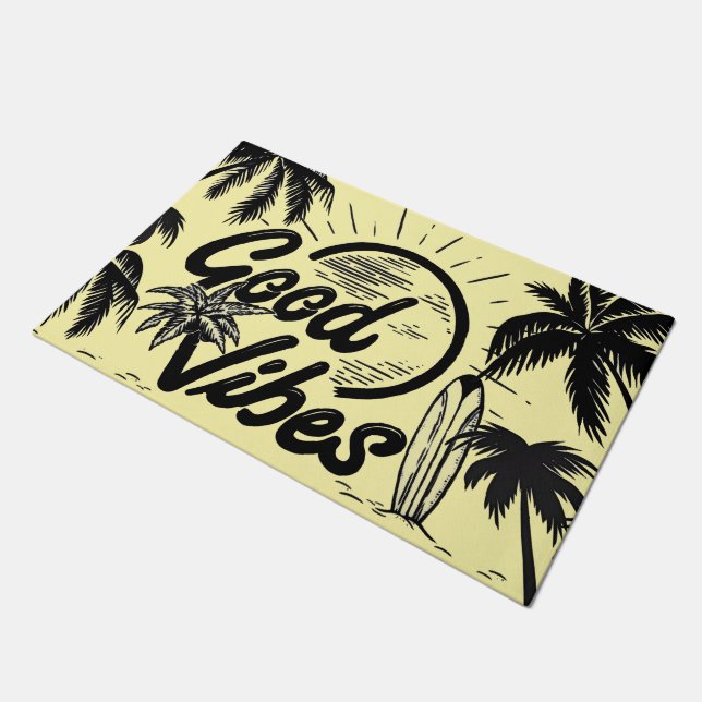 "GOOD Vibes" Outdoor-Indoor Rug Fußmatte (Schrägansicht)