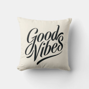 Good Vibes Pillow - Modern Calligraphy Style Kissen