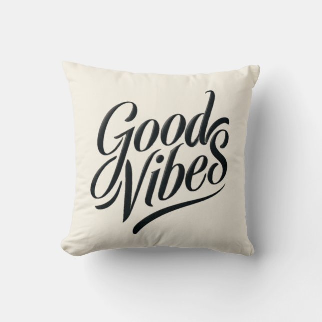 Good Vibes Pillow - Modern Calligraphy Style Kissen (Vorderseite)