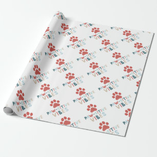 Good Vibes Positive Energie Paw-sitive Vibes Funny Geschenkpapier