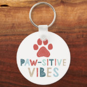 Good Vibes Positive Energie Paw-sitive Vibes Funny Schlüsselanhänger (Vorderseite)