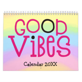 Good Vibes Positive QuoteTypografie Rainbow 2022 Kalender