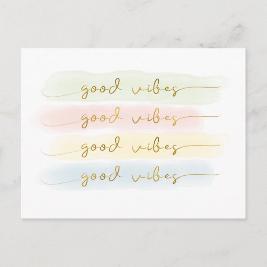 *good vibes* Postkarte Motivation Gute Laune (Vorderseite)