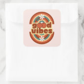 Good Vibes Quadratischer Aufkleber (Tasche)