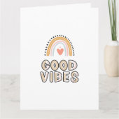 Good Vibes Rainbow Boho Lettering Karte (Vorderseite)