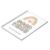 Good Vibes Rainbow Boho Lettering Notizblock (Linke Seite)
