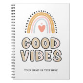 Good Vibes Rainbow Boho Lettering Notizblock (Vorderseite)