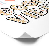 Good Vibes Rainbow Boho Lettering Poster (Ecke)